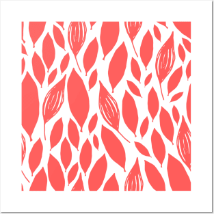 RED LEAF LIKE PATTERN Posters and Art